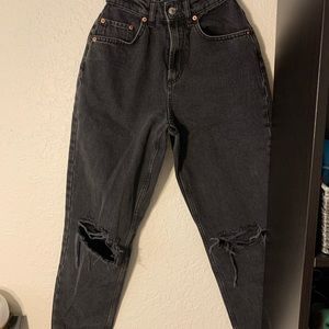 High-rise black mom jeans